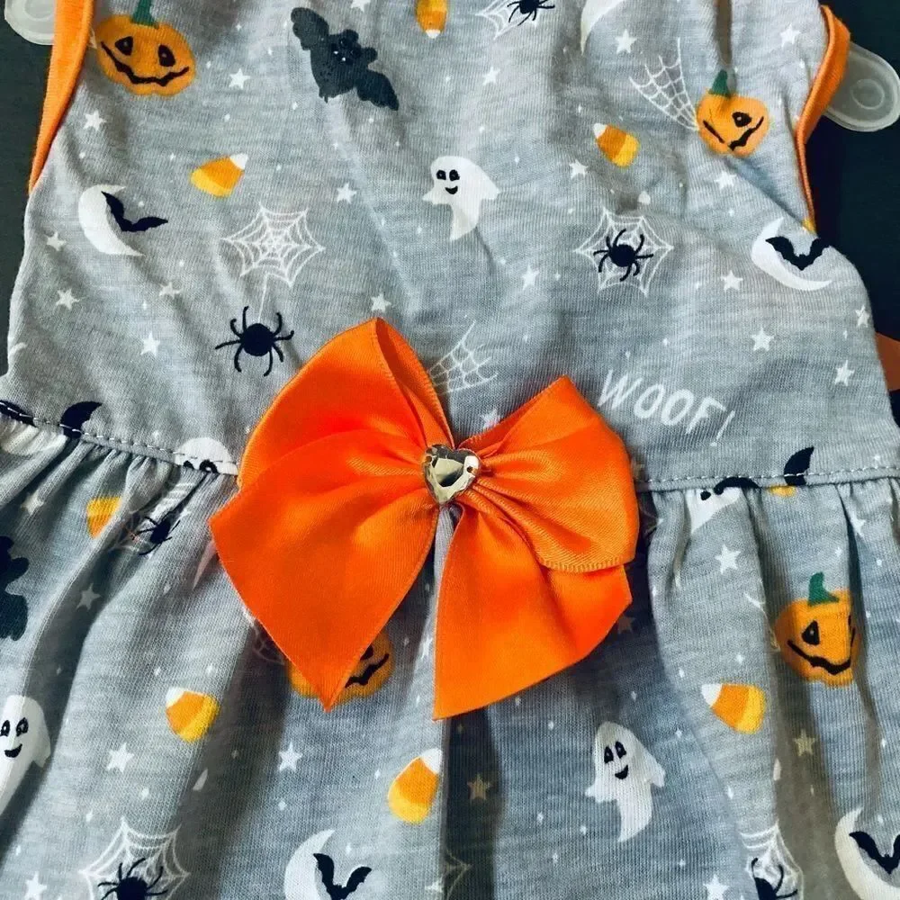 NWT Halloween Dog Jeweled Bow Pet Costume Dress S